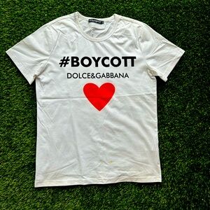 Dolce & gabbana Tshirt white black red medium